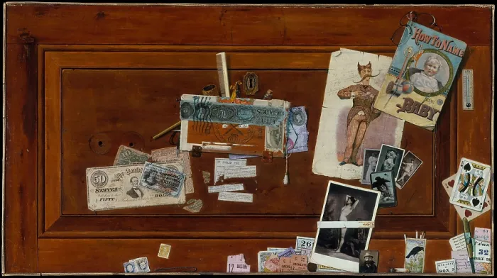 Framed Print : A BACHELOR'S DRAWER, by John Haberle, 1890-94, American painting, oil on canvas Framed Print : A BACHELOR'S DRAWER, by John Haberle, 1890-94, American painting, oil on canvas