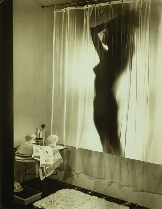 Framed Print : Back-lit silhouette of nude woman behind shower curtain by Wynn Richards (1888-1960). Richards was affiliated with the Clarence H. White School of Photography.1932 Framed Print : Back-lit silhouette of nude woman behind shower curtain by Wynn Richards (1888-1960). Richards was affiliated with the Clarence H. White School of Photography.1932