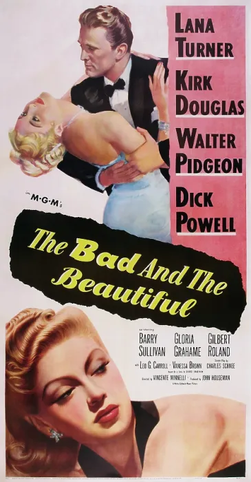 Framed Print : THE BAD AND THE BEAUTIFUL, top l-r: Lana Turner, Kirk Douglas, bottom: Lana Turner on poster art, 1952 Framed Print : THE BAD AND THE BEAUTIFUL, top l-r: Lana Turner, Kirk Douglas, bottom: Lana Turner on poster art, 1952