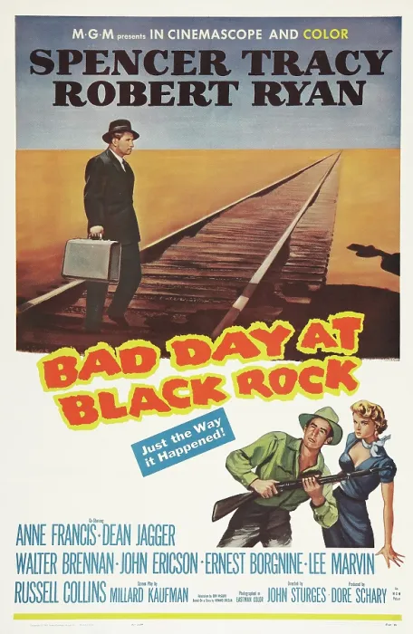 Framed Print : BAD DAY AT BLACK ROCK, US poster art, Spencer Tracy, Robert Ryan, Anne Francis, 1955