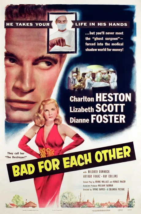 Framed Print : BAD FOR EACH OTHER, Charlton Heston, Lizabeth Scott, 1953 Framed Print : BAD FOR EACH OTHER, Charlton Heston, Lizabeth Scott, 1953