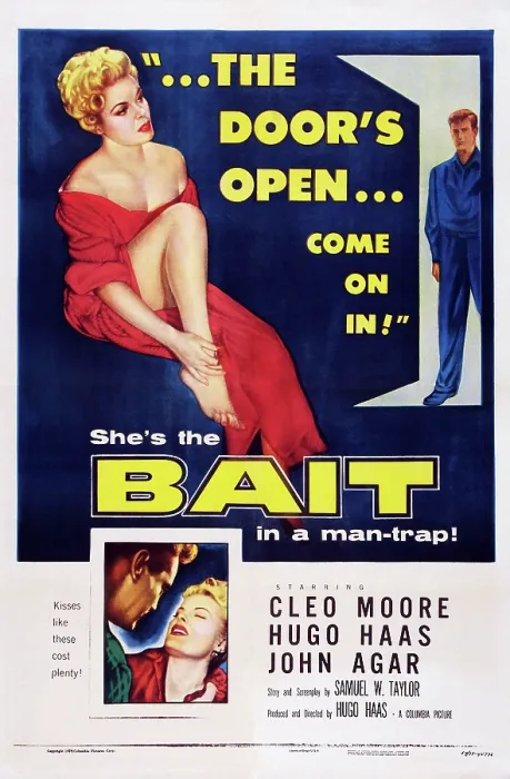 Framed Print : BAIT, top from left: Cleo Moore, John Agar, bottom right: Cleo Moore, 1954 Framed Print : BAIT, top from left: Cleo Moore, John Agar, bottom right: Cleo Moore, 1954