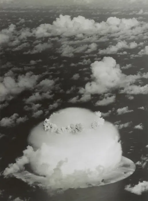 Framed Print : The BAKER test of Operation Crossroads, July 25, 1946. Photo shows the dome shaped condensation cloud around the gas bubble of the fireball. (BSLOC_2015_2_3) Framed Print : The BAKER test of Operation Crossroads, July 25, 1946. Photo shows the dome shaped condensation cloud around the gas bubble of the fireball. (BSLOC_2015_2_3)