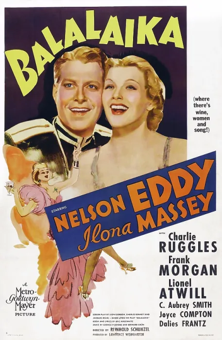 Framed Print : BALALAIKA, US poster art, top from left: Nelson Eddy, Ilona Massey, 1939