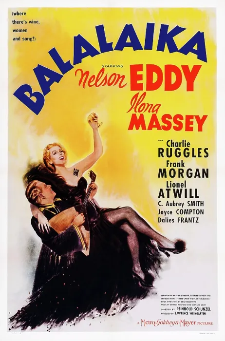 Framed Print : BALALAIKA, US poster art, from left: Nelson Eddy, Ilona Massey, 1939 Framed Print : BALALAIKA, US poster art, from left: Nelson Eddy, Ilona Massey, 1939