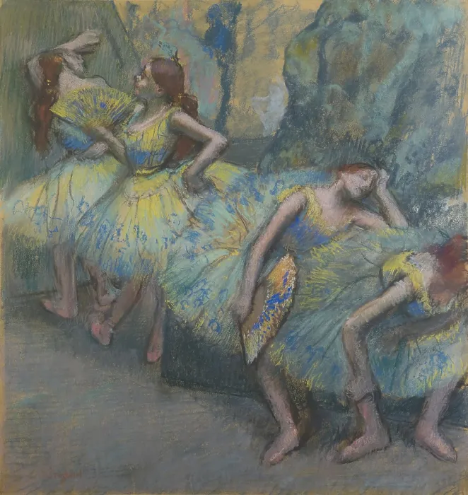 Framed Print : Ballet Dancers in the Wings, 1890-1899, by Edgar Degas, 1834-1917, French Impressionist drawing, pastel on paper Framed Print : Ballet Dancers in the Wings, 1890-1899, by Edgar Degas, 1834-1917, French Impressionist drawing, pastel on paper