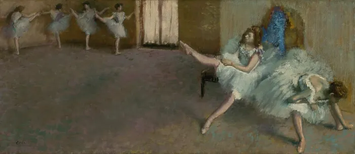 Framed Print : Before the Ballet, by Edgar Degas, 1890-92. French impressionist painting, oil on canvas