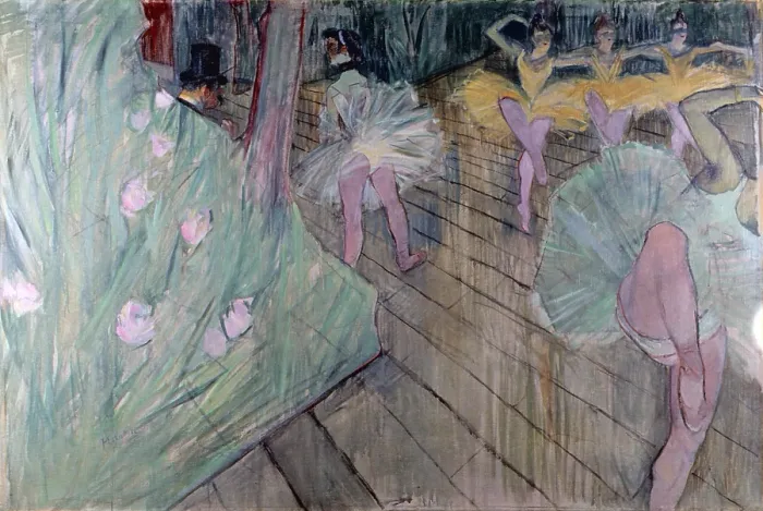 Framed Print : Ballet, by Henri de Toulouse Lautrec, 1886, 19th Century, oil on canvas, 102 x 150 cm - Sweden, Stockholm, Thielska Gallery. Whole artwork view