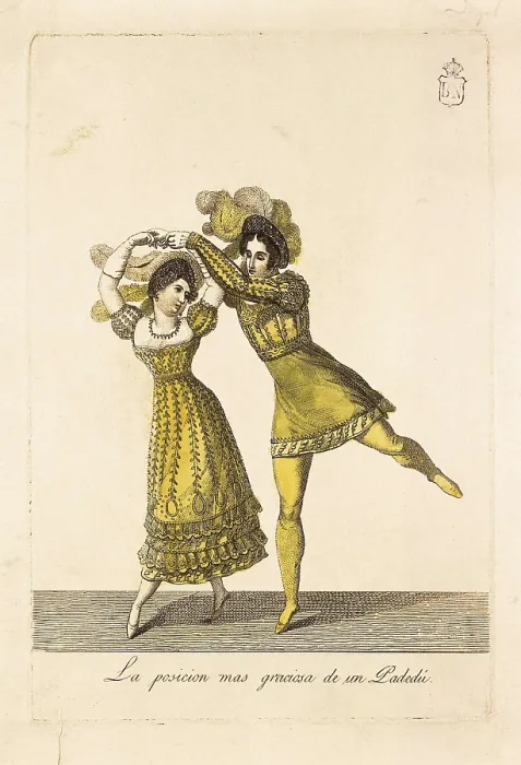 Framed Print : Ballet. The nicest position of a pas de deux. Engraving. SPAIN. Madrid. National Library. AISA / Everett Collection**US SALES ONLY**