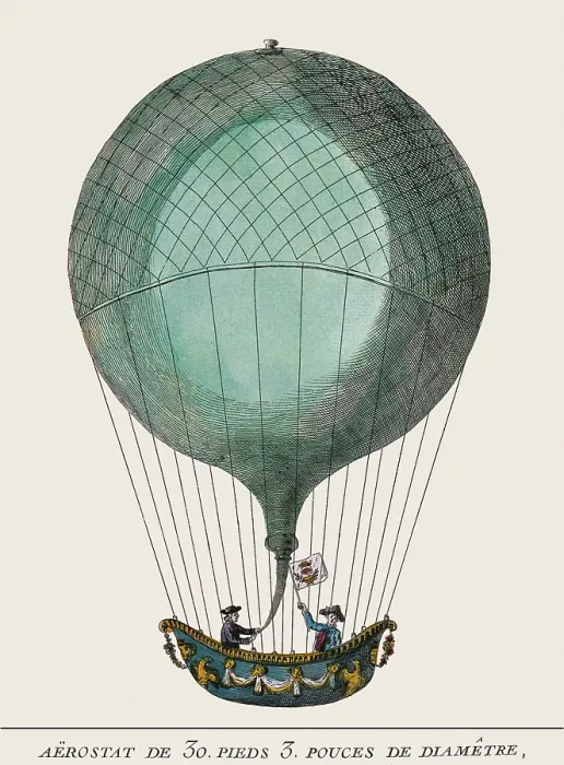 Framed Print : Balloon. Engraving. It leaved in 14th January, 1784. - BeBa / Iberfoto / Everett Collection (147657)**US SALES ONLY**