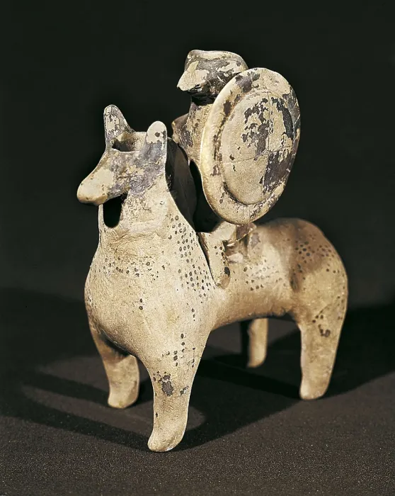 Framed Print : Balm vase with a warrior on horseback. 8th c.-3rd c. BC. Etruscan art. Terra-cotta. ITALY. Cerveteri. National Etruscan Museum of Archaeology