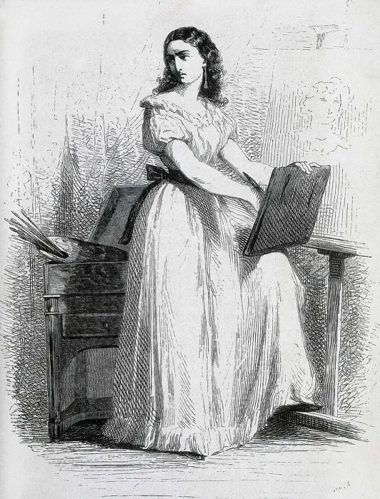 Framed Print : BALZAC, Honor de (1799-1850). Representation of 'Ginevra di Piombo' to illustrate 'La Comdie humaine'of Balzac. Edition published in Paris in 1863. Engraving