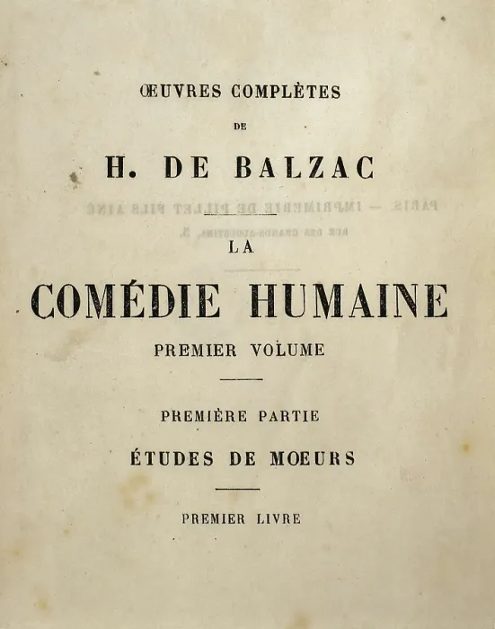 Framed Print : BALZAC, Honor de (1799-1850). Title page of the first volume from Honore de Balzac's complete works, 'La Comdie humaine' (Human Comedy) Framed Print : BALZAC, Honor de (1799-1850). Title page of the first volume from Honore de Balzac's complete works, 'La Comdie humaine' (Human Comedy)