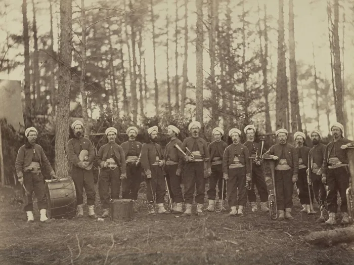 Framed Print : Band of 114th Pennsylvania Infantry in front of Petersburg, Va. August, 1864