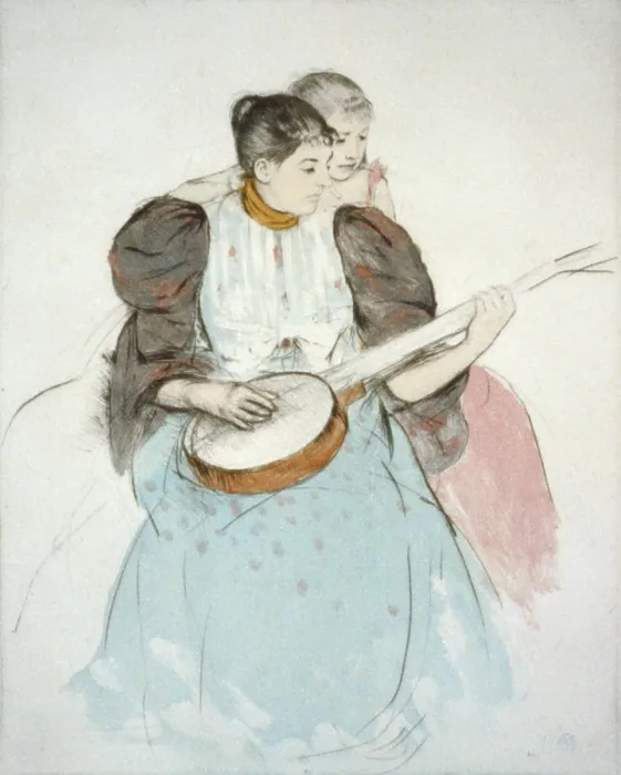 Framed Print : The Banjo Lesson, painting by Mary Cassatt, 1894 Framed Print : The Banjo Lesson, painting by Mary Cassatt, 1894