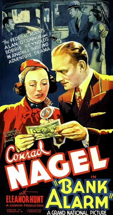 Framed Print : BANK ALARM, US poster art, foreground from left: Eleanor Hunt, Conrad Nagel, 1937 Framed Print : BANK ALARM, US poster art, foreground from left: Eleanor Hunt, Conrad Nagel, 1937