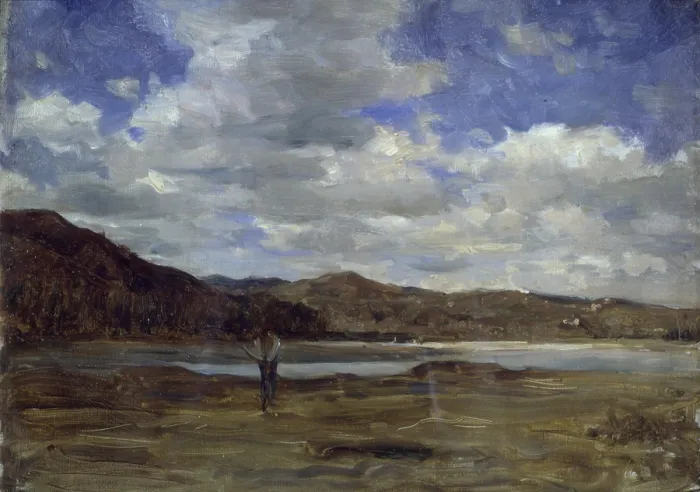 Framed Print : On the Banks of the Po River (Sulle rive del Po), by Demetrio Cosola, 1875 - 1895, 19th Century, oil on canvas - Private collection. Whole artwork view Framed Print : On the Banks of the Po River (Sulle rive del Po), by Demetrio Cosola, 1875 - 1895, 19th Century, oil on canvas - Private collection. Whole artwork view