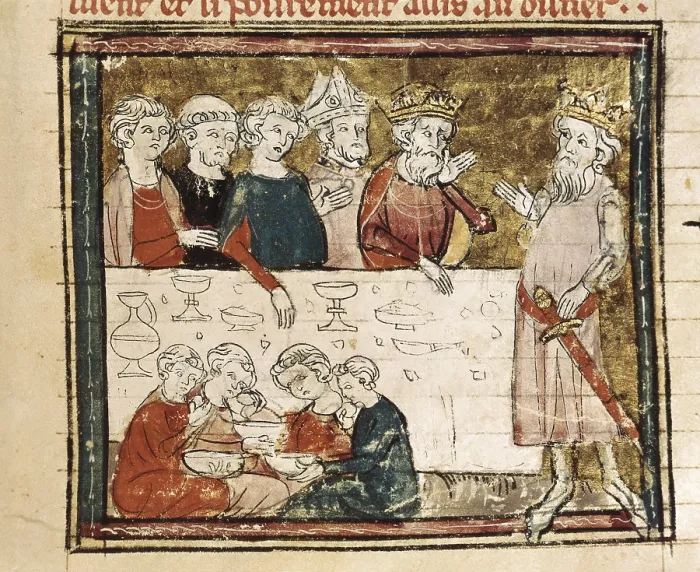 Framed Print : Banquet. Illustration from 'Grandes Chroniques de France' (14th century). Gothic art. Miniature Painting. FRANCE. Castres. Goya Museum Framed Print : Banquet. Illustration from 'Grandes Chroniques de France' (14th century). Gothic art. Miniature Painting. FRANCE. Castres. Goya Museum