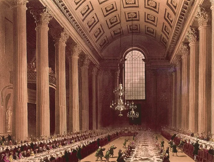 Framed Print : Banquet scene in the Egyptian Hall at Mansion House in London, 1808