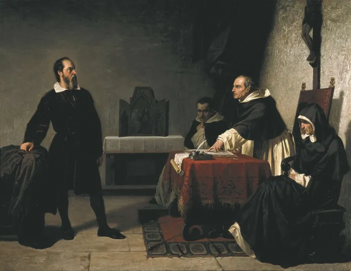 Framed Print : BANTI, Cristiano (1824-1904). The Trial of Galileo. 1857-. Oil on canvas. Private Collection. AISA / Everett Collection**US SALES ONLY** Framed Print : BANTI, Cristiano (1824-1904). The Trial of Galileo. 1857-. Oil on canvas. Private Collection. AISA / Everett Collection**US SALES ONLY**