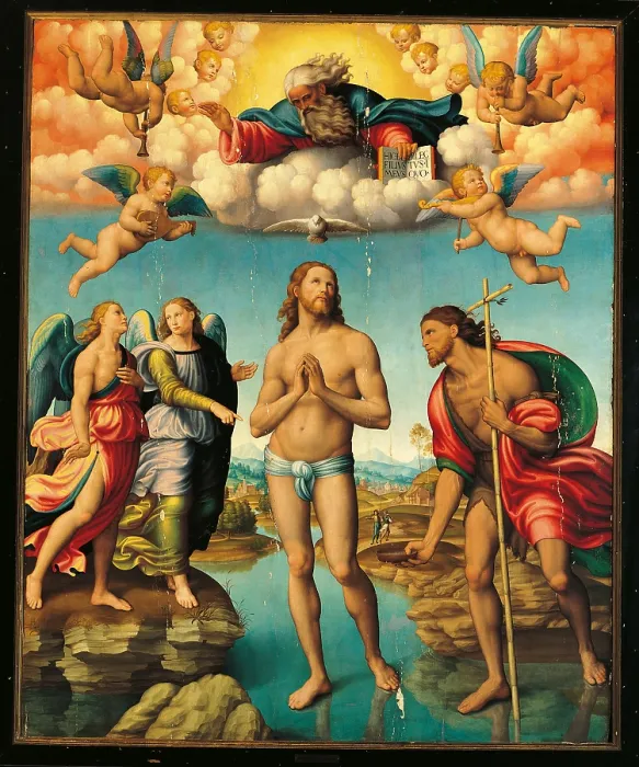 Framed Print : Baptism of Christ, by Innocenzo Francucci known as Innocenzo da Imola, 16th Century, - Italy, Lombardy, Milan, Archbishops Palace. All Framed Print : Baptism of Christ, by Innocenzo Francucci known as Innocenzo da Imola, 16th Century, - Italy, Lombardy, Milan, Archbishops Palace. All