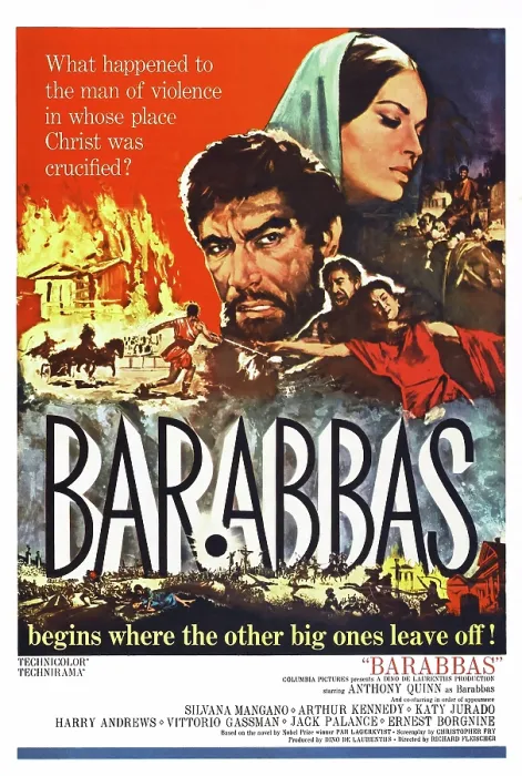 Framed Print : BARABBAS, US poster, from left, Anthony Quinn, Silvana Mangano, 1962 Framed Print : BARABBAS, US poster, from left, Anthony Quinn, Silvana Mangano, 1962