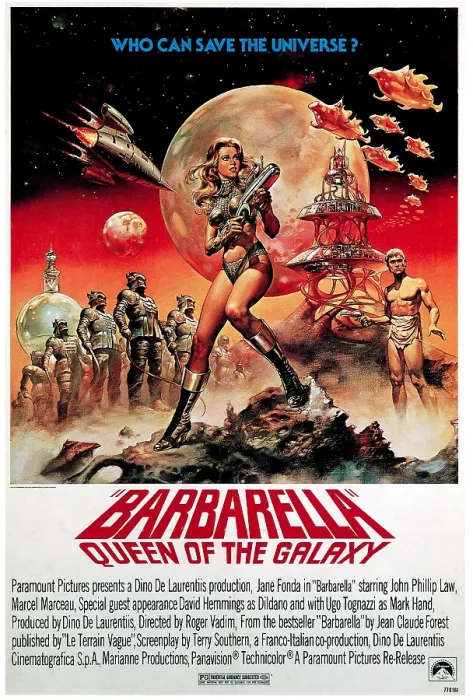 Framed Print : BARBARELLA (aka BARBARELLA: QUEEN OF THE GALAXY), Jane Fonda in 1977 reissue poster art, 1968 Framed Print : BARBARELLA (aka BARBARELLA: QUEEN OF THE GALAXY), Jane Fonda in 1977 reissue poster art, 1968
