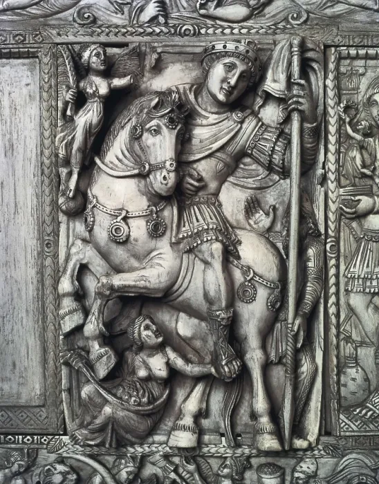 Framed Print : Barberini Ivory. 1st half 6th c. Detail. Work given to Cardinal Barberini from Claude Fabri de Peiresc, a scholar from Aix