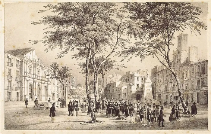 Framed Print : Barcelona (19th c.). Rambla and Teatro Principal. Litography. SPAIN. Barcelona. Barcelona City History Museum. AISA / Everett Collection**US SALES ONLY** Framed Print : Barcelona (19th c.). Rambla and Teatro Principal. Litography. SPAIN. Barcelona. Barcelona City History Museum. AISA / Everett Collection**US SALES ONLY**