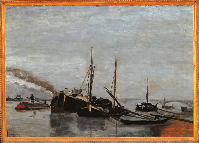Framed Print : Barges on the Seine at Bercy, by Jean-Baptiste-Armand Guillaumin, 1871, 19th Century, oil on canvas, cm 51 x 73 - France, Ile de France, Paris, Muse dOrsay. All Framed Print : Barges on the Seine at Bercy, by Jean-Baptiste-Armand Guillaumin, 1871, 19th Century, oil on canvas, cm 51 x 73 - France, Ile de France, Paris, Muse dOrsay. All
