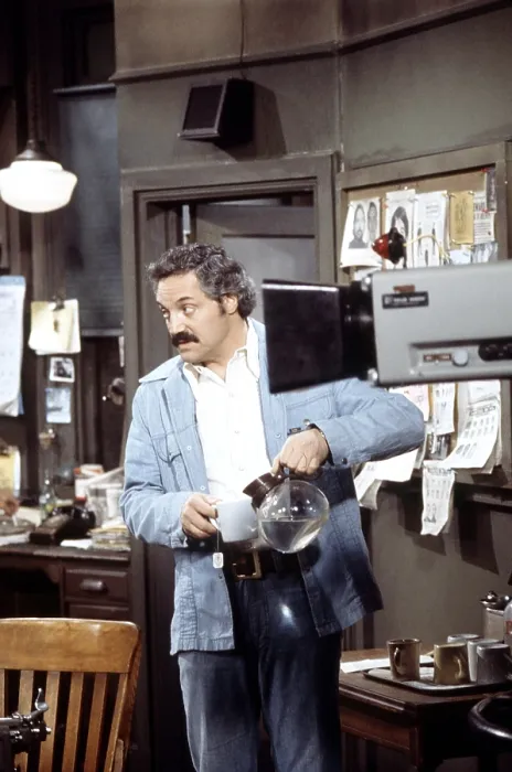 Framed Print : BARNEY MILLER, Hal Linden, on-set for Escape Artist, aired April 10, 1975 Framed Print : BARNEY MILLER, Hal Linden, on-set for Escape Artist, aired April 10, 1975