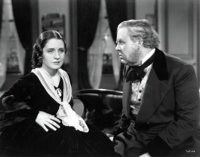 Framed Print : THE BARRETTS OF WIMPOLE STREET, Norma Shearer, Charles Laughton, 1934