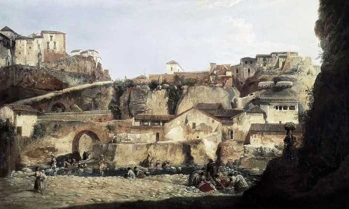Framed Print : BARRON Y CARRILLO, Manuel (1814-1884). Ronda Landscape. 1860. Costumbrism. Oil on canvas. SPAIN. Sevilla. Fine Arts Museum. AISA / Everett Collection**US SALES ONLY**