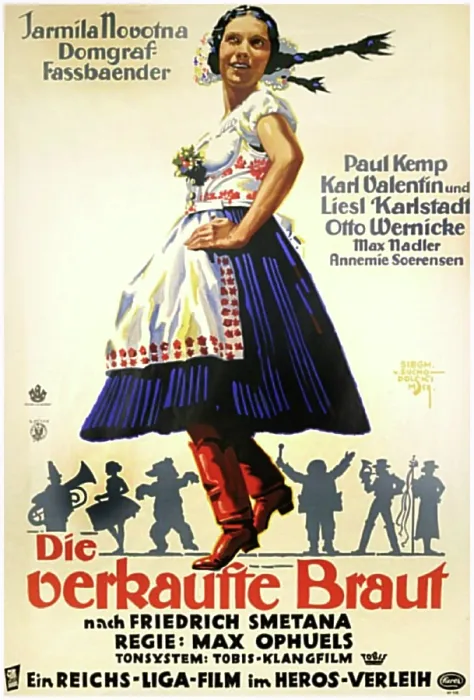 Framed Print : THE BARTERED BRIDE, (aka DIE VERKAUFTE BRAUT), Jarmila Novotna on German poster art, 1932 Framed Print : THE BARTERED BRIDE, (aka DIE VERKAUFTE BRAUT), Jarmila Novotna on German poster art, 1932