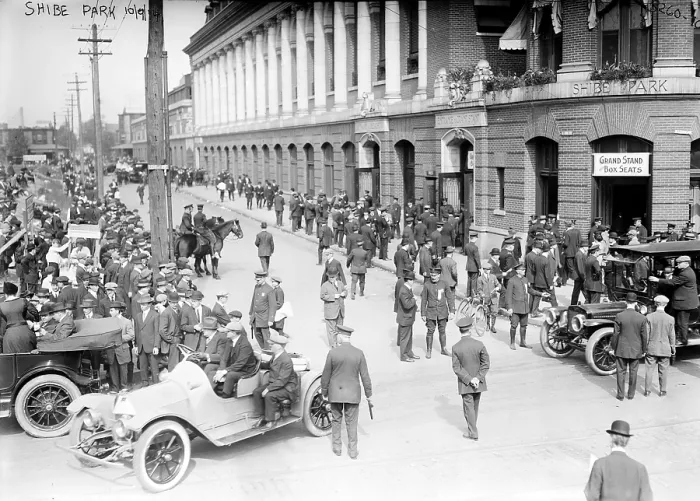 Framed Print : Baseball. Crowds at Shibe Park, Philadelphia, Pa. October 9, 1914