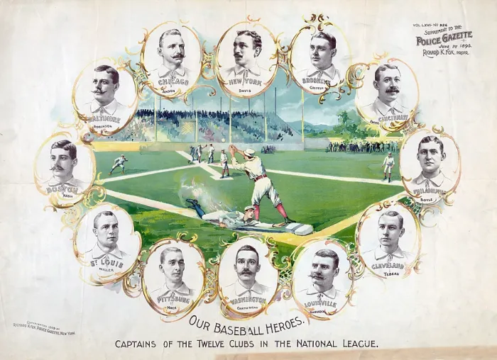 Framed Print : Baseball heroes. Bust portraits of the captains of the twelve baseball teams in the National League Framed Print : Baseball heroes. Bust portraits of the captains of the twelve baseball teams in the National League