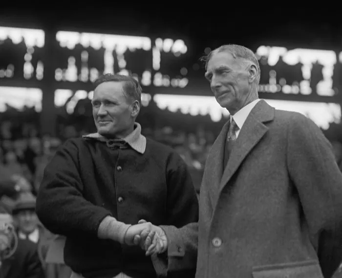 Framed Print : Baseball Managers Walter Johnson (left) and Connie Mack, April 17, 1929
