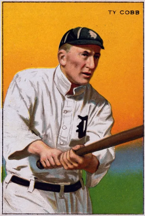 Framed Print : Baseball. Ty Cobb baseball card. Colored lithograph, 1912 Framed Print : Baseball. Ty Cobb baseball card. Colored lithograph, 1912