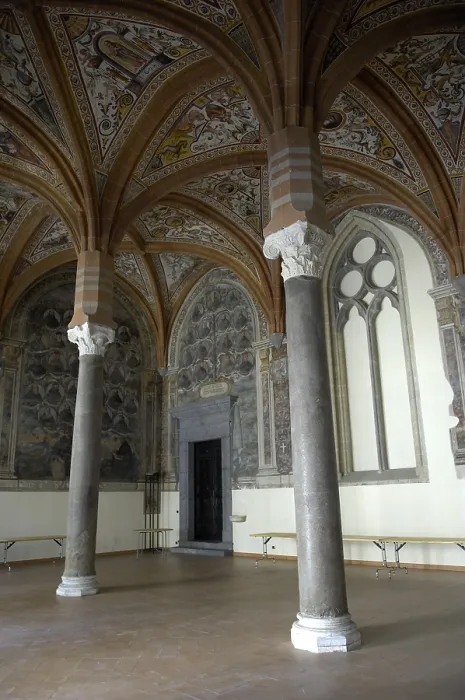 Framed Print : Basilica of San Lorenzo Maggiore. 1270 - 1400. ITALY. Naples. Chapter house decorated with frescoes of Luigi Rodriguez da Messina (or Loise il Siciliano)1608. Gothic art