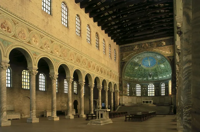 Framed Print : Basilica of Sant'Apollinare in Classe. 530. ITALY. EMILIA-ROMAGNA. Ravenna. Sant Apollinaire in Classe. Early Byzantine art