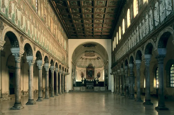 Framed Print : Basilica of Sant'Apollinare Nuovo. 6th c. ITALY. EMILIA-ROMAGNA. Ravenna. Basilica of Sant'Apollinare Nuovo. Early Byzantine art