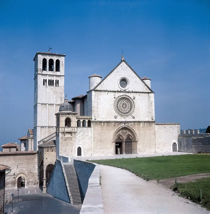 Framed Print : Basilica of St. 1228-1253. ITALY. UMBRIA. PERUGIA. Assisi. Gothic art. Architecture. AISA / Everett Collection**US SALES ONLY**