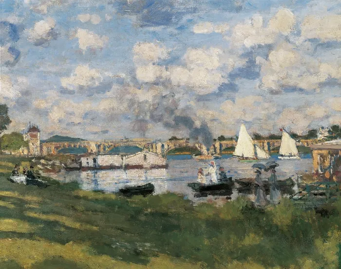 Framed Print : The Basin at Argenteuil, by Claude Monet, 1872, 19th Century, oil on canvas - France, Paris, Muse d'Orsay. Detail