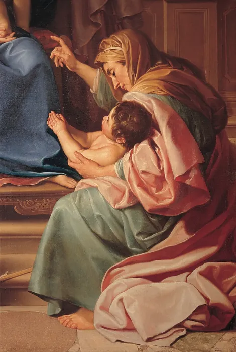 Framed Print : Batoni Pompeo Girolamo, Madonna and Child with the Sts Joseph, Zechariah, Elizabeth and the young John, 18th Century, oil on rounded canvas, Italy, Lombardy, Milan Framed Print : Batoni Pompeo Girolamo, Madonna and Child with the Sts Joseph, Zechariah, Elizabeth and the young John, 18th Century, oil on rounded canvas, Italy, Lombardy, Milan