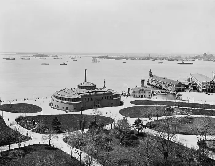 Framed Print : Battery and old Castle Garden, New York City, c. 1900