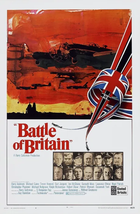 Framed Print : BATTLE OF BRITAIN, top l-r: Michael Caine, Trevor Howard, Curt Jurgens, Ian McShane, Harry Andrews, Laurence Olivier, bottom l-r: Kenneth More, Christopher Plummer
