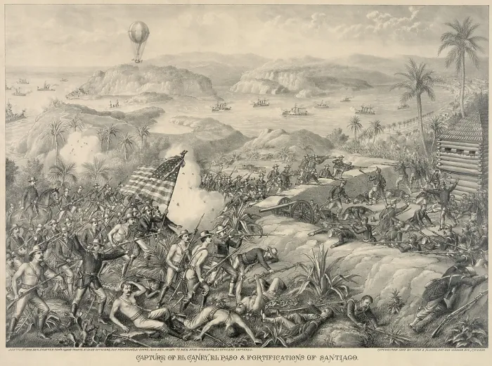 Framed Print : Battle of El Caney was fought on July 1, 1898, during the Spanish-American War in Cuba