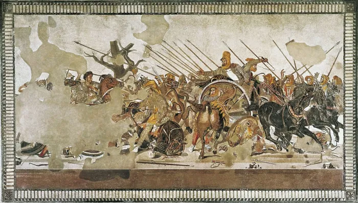 Framed Print : The Battle of Issus. 1st c. Scene of the battle between Alexander the Great of Macedonia and the Achaemenid king Darius III. Roman art. Mosaic. ITALY. Naples Framed Print : The Battle of Issus. 1st c. Scene of the battle between Alexander the Great of Macedonia and the Achaemenid king Darius III. Roman art. Mosaic. ITALY. Naples