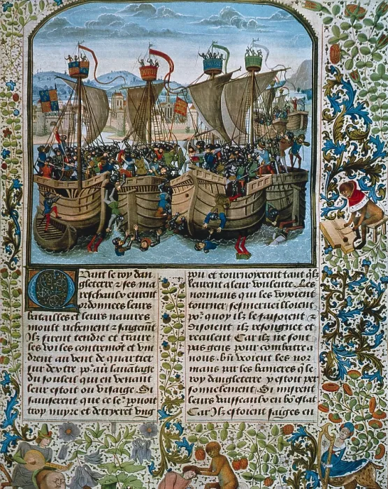 Framed Print : Battle of l'Ecluse, fought in Sluys bay, when the French's fleed was defeated by the English and the Flemish. Beginnin of the the Hundred Years War, 1340 Framed Print : Battle of l'Ecluse, fought in Sluys bay, when the French's fleed was defeated by the English and the Flemish. Beginnin of the the Hundred Years War, 1340