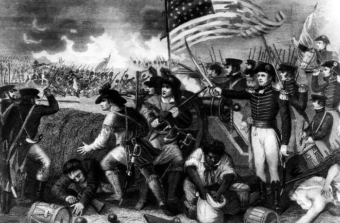 Framed Print : The Battle of New Orleans with Andrew Jackson at the barricade. ca. 1810s. Courtesy: CSU Archives / Everett Collection